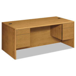 HON 10700 Series Double Pedestal Desk with Three-Quarter Height Pedestals, 72" x 36" x 29.5", Harvest