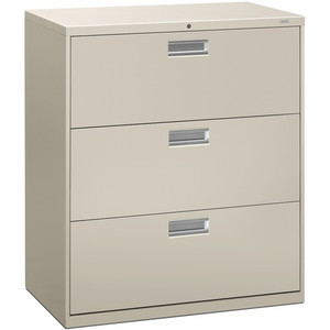 HON Brigade 600 H683 Lateral File - 40.9" Height x 36" Width x 18" Depth - 3 - Finish: Light Gray