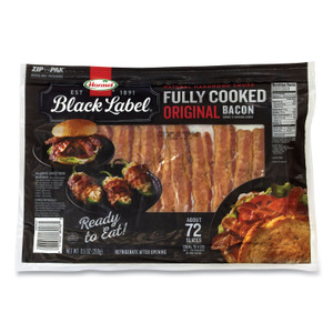 Hormel Black Label Fully Cooked Bacon, Original, 9.5 oz Package, Approximately 72 Slices/Carton