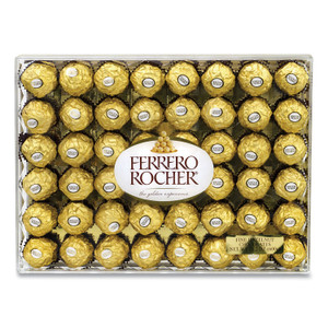 FERRERO ROCHER Hazelnut Chocolate Diamond Gift Box, 21.2 oz, 48 Pieces