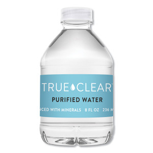 True Clear Purified Bottled Water, 8 oz Bottle, 24 Bottles/Carton