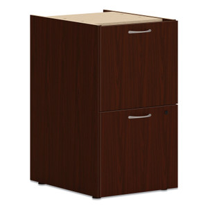 HON Mod Support Pedestal, Left or Right, 2 Legal/Letter-Size File Drawers, Traditional Mahogany, 15" x 20" x 28"