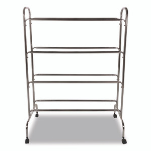 Champion Sports Powder-Coated Ball Cart, Metal, 132 lb Capacity, 17 x 41 x 53, Silver