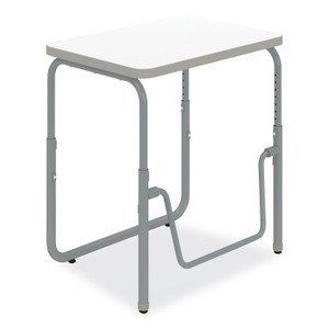 Safco AlphaBetter 2.0 Height-Adjust Student Desk with Pendulum Bar, 27.75 x 19.75 x 22 to 30, Dry Erase