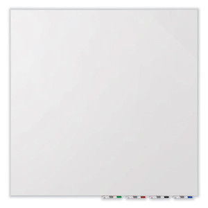Ghent Aria Low-Profile Frameless Magnetic Glassboard, 60" x 36", White Surface