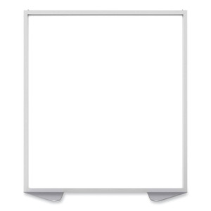 Ghent Floor Partition with Aluminum Frame, 48.06 x 2.04 x 53.86, White