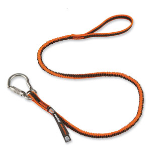 ergodyne Squids 3101F(x) Tool Lanyard with Stainless-Steel Carabiner + Loop, 15 lb Max Working Capacity, 38" to 48" Long