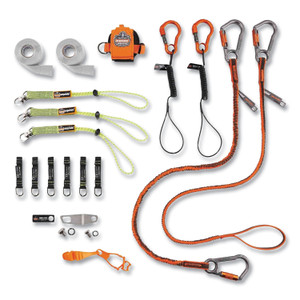 ergodyne Squids 3184 Concrete Finisher + Mason Tool Tethering Kit, Assorted Max Working Capacities, Lengths and Colors