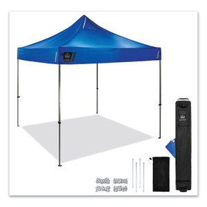 ergodyne Shax 6000 Heavy-Duty Pop-Up Tent, Single Skin, 10 ft x 10 ft, Polyester/Steel, Blue