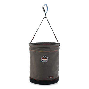 ergodyne Arsenal 5945 Extra-Large Swiveling Carabiner Canvas Hoist Bucket, 150 lb, Gray