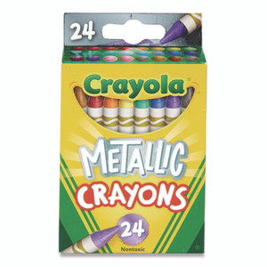 Crayola Metallic Crayons, Assorted, 24/Pack