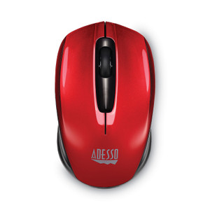 Adesso iMouse S50 Wireless Mini Mouse, 2.4 GHz Frequency/33 ft Wireless Range, Left/Right Hand Use, Red