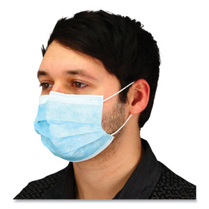 Impact Malt By Impact Three-Ply Face Mask with Ear Loops, 50 Box, 40 Boxes/Carton