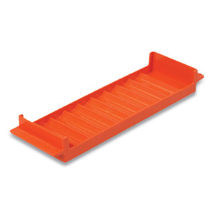 CONTROLTEK Stackable Plastic Coin Tray, Quarters, 10 Compartments, Denomination and Capacity Etched On Side, Stackable, Orange