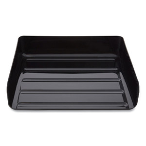 TRU RED Side-Load Stackable Plastic Document Tray, 1 Section, Letter-Size, 12.63 x 9.72 x 3.01, Black, 2/Pack
