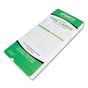 uPunch Time Clock Cards for uPunch HN3000, Two Sides, 7.37 x 3.37, 50/Pack