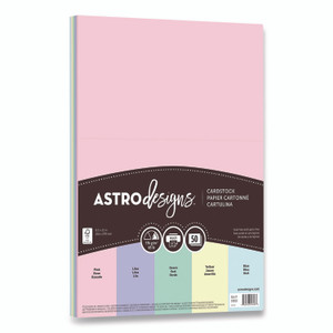 Astrobrights Color Cardstock, 65 lb Cover Weight, 8.5 x 11, Assorted Pastel Colors, 50/Pack