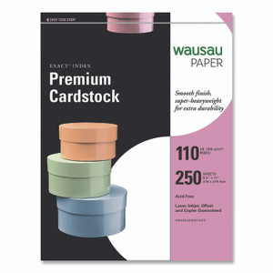 Neenah Paper Exact Index Card Stock, 94 Bright, 110 lb Index Weight, 8.5 x 11, White, 250/Pack WAU4050848508