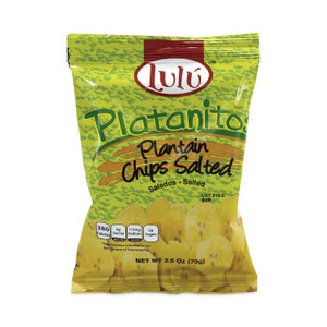 Lul Platanitos Plantain Chips, 2.5 oz/Pack, 30 Packs/Carton