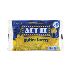 Act II Butter Lovers Microwave Popcorn, 2.75 oz Bag, 36/Carton