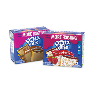 Kellogg's Pop Tarts, Brown Sugar Cinnamon/Strawberry, 2 Tarts/Pouch, 12 Pouches/Pack, 2 Packs/Carton