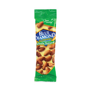 Blue Diamond Whole Natural Almonds, 1.5 oz Bag, 12 Bags/Carton