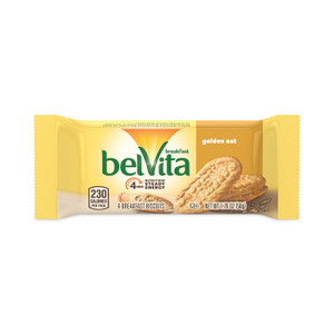 Nabisco belVita Breakfast Biscuits, Golden Oat, 1.76 oz Packet of 4, 12 Packets/Box, 3 Boxes/Carton