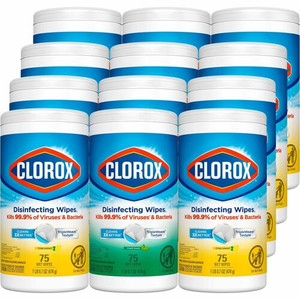 Clorox Disinfecting Bleach Free Cleaning Wipes Value Pack - Ready-To-Use - Easy to Use, Antibacterial - White - 75/Tub