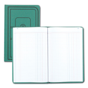 National Tuff Series Accounting Journal, Single-Page 8-Column Accounting Format, Green Cover, 12 x 7.5 Sheets, 500 Sheets/Book