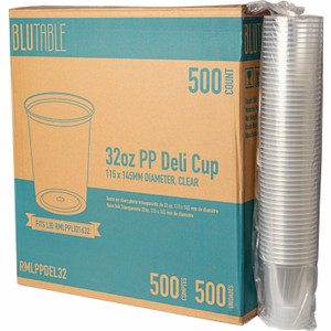 BluTable 32 oz Round Deli Tub Containers (RMLPPDEL32)