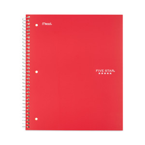 Five Star Wirebound Notebook, 1-Subject, Wide/Legal Rule, Red Cover, (100) 10.5 x 8 Sheets
