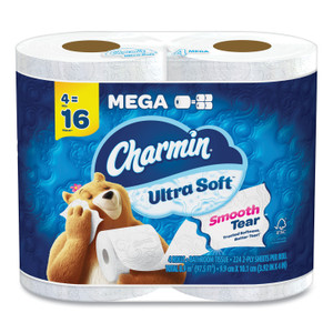 Charmin Ultra Soft Bathroom Tissue, Septic Safe, 2-Ply, White, 224 Sheets/Roll, 4 Rolls/Pack