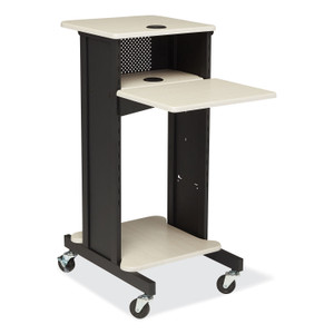 Oklahoma Sound Premium Presentation Cart, 4 Shelves, 18" x 30" x 40.5", Ivory/Black