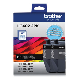 Brother LC4022PKS Ink, 550 Page-Yield, Black, 2/Pack