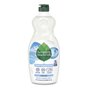 Seventh Generation Natural Dishwashing Liquid, Free and Clear, 19 oz Bottle, 6/Carton