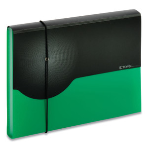 Pendaflex Seven-Pocket Poly Expanding File, 1" Expansion, 7 Sections, Elastic Cord Closure, 1/6-Cut Tabs, Letter Size, Green