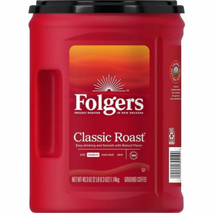 Folgers Ground Classic Roast Coffee - Medium - 40.3 oz Per Canister - Ground - Mountain Grown, Classic Roast - Kosher - (FOL30419)