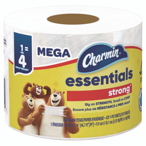 Charmin Essentials Strong Bathroom Tissue, Septic Safe, 1-Ply, White, 429/Roll, 36 Rolls/Carton