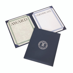AbilityOne 7510017145932, SKILCRAFT Awards Certificate Padded Cover Binder, USAF Seal, 9.12 x 11.62, Blue/Silver