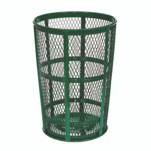Global Industrial Steel Mesh Corrosion Resistant Trash Can, 48 gal, Green