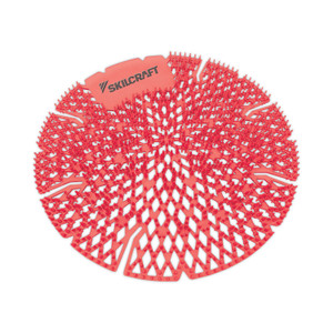 AbilityOne 6840016998437, SKILCRAFT Lasting Power Urinal Screen Deodorizer, Apple Cinnamon, Red, 10/Carton