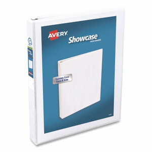 Avery Showcase Economy View Binders with Slant Rings, 3 Rings, 1" Capacity, 11 x 8.5, White