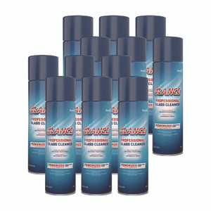 Diversey Glance Powerized Glass and Surface Cleaner, Ammonia Scent, 19 oz Aerosol Spray, 12/Carton