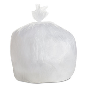 Boardwalk High-Density Can Liners, 30 gal, 8 mic, 30" x 36", Natural, Perforated Roll, 25 Bags/Roll, 20 Rolls/Carton