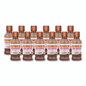 Dunkin' Mocha Iced Coffee Drink, 13.7 oz Bottle, 12/Carton