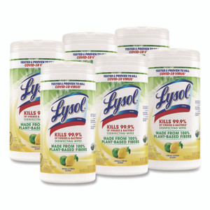 LYSOL Brand Disinfecting Wipes II Fresh Citrus, 1-Ply, 7 x 7.25, White, 70 Wipes/Canister, 6 Canisters/Carton
