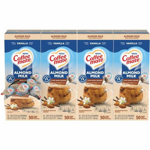 Coffee mate Almond Milk Vanilla Plant-Based Liquid Creamer Singles - Natural Vanilla Almond Milk Flavor - 0.38 fl oz (11 mL) - 50/Box