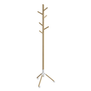 Safco Resi Standing Coat Tree, 6 Hook, 17.25w x 17.25d x 69.5h, White