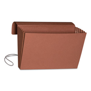 Smead Redrope Expanding Wallet With Elastic Cord, 5.25" Expansion, 1 Section, Elastic Cord Closure, Legal Size, Redrope, 10/Box