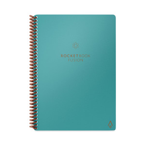 Rocketbook Fusion Smart Notebook, Seven Assorted Page Formats, Teal Cover, (21) 8.8 x 6 Sheets RKBEVRFERCCCEFR